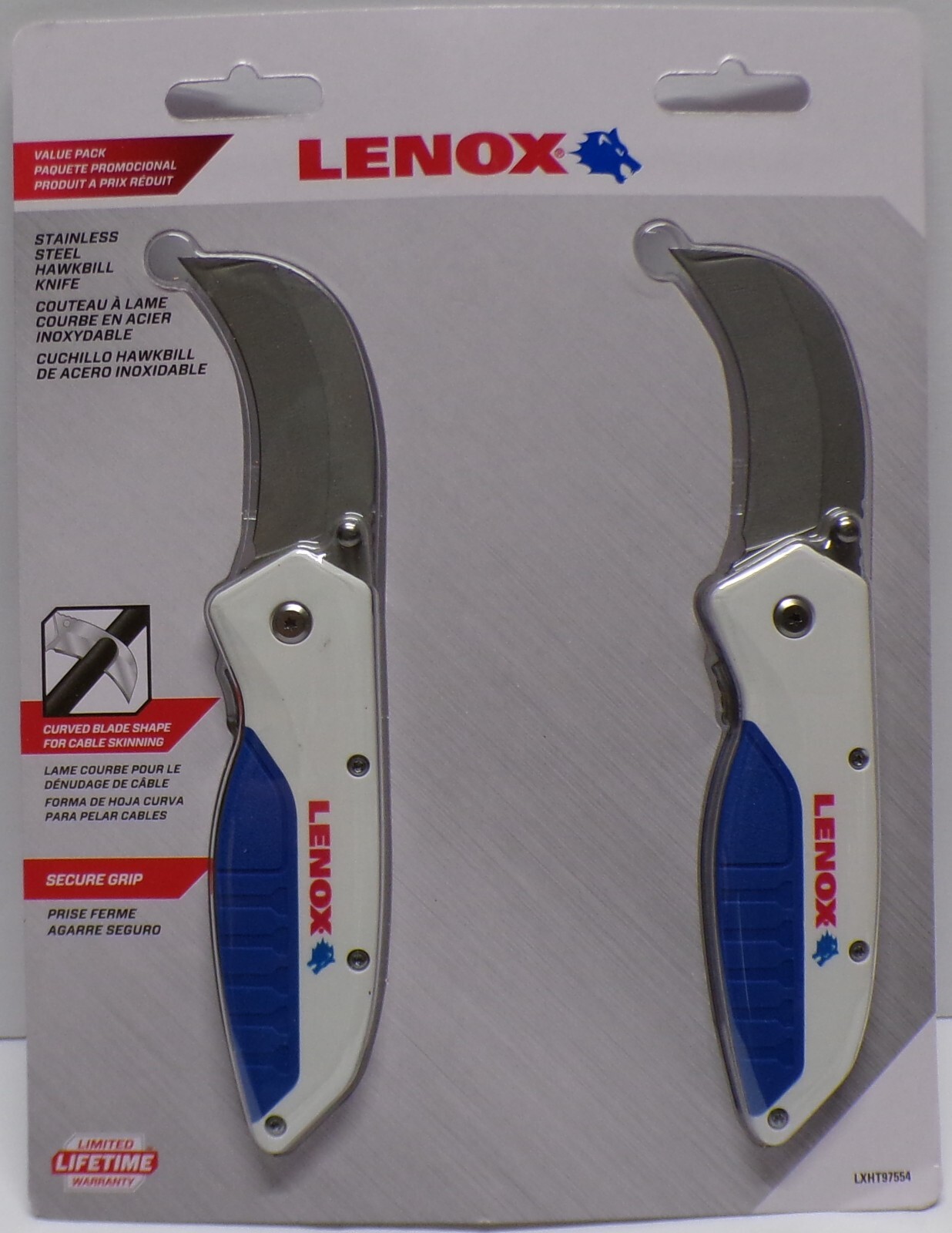 Lenox 2 pc Stainless Steel Hawkbill Knife Set  LXHT97554....................5K