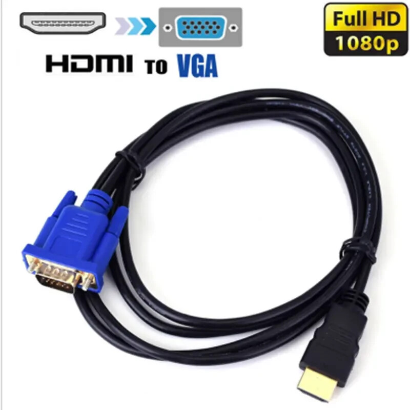 HDMI Male to VGA Male Video Converter Adapter Cable for PC DVD 1080p HDTV 6FT