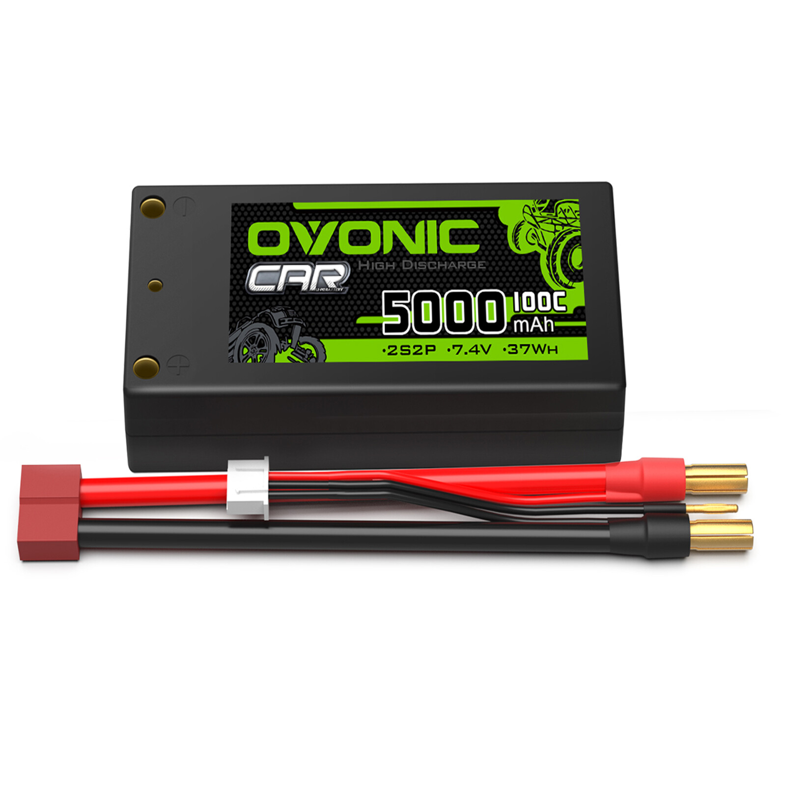 Ovonic 7.4V 2S 5000mAh 100C Shorty LiPo battery for RC Car Race Buggy / F110