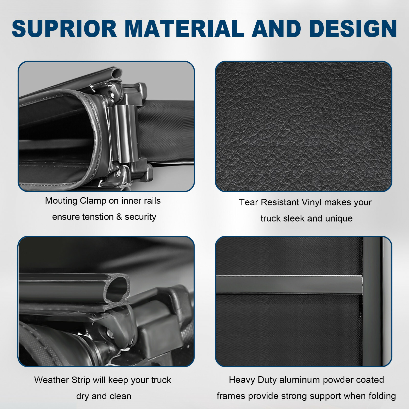 Tri-Fold 5FT Truck Bed Tonneau Cover For 2015-2024 Chevy Colorado GMC Canyon