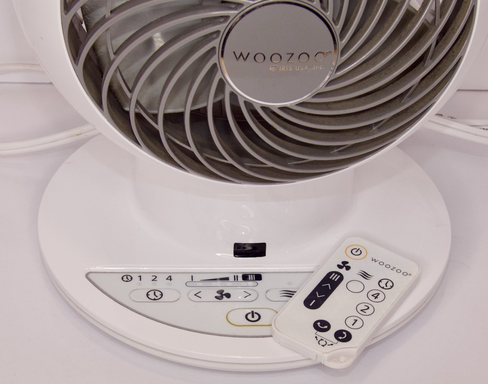 WOOZOO Compact Globe Oscillating Fan With Remote - 5 Speed - White