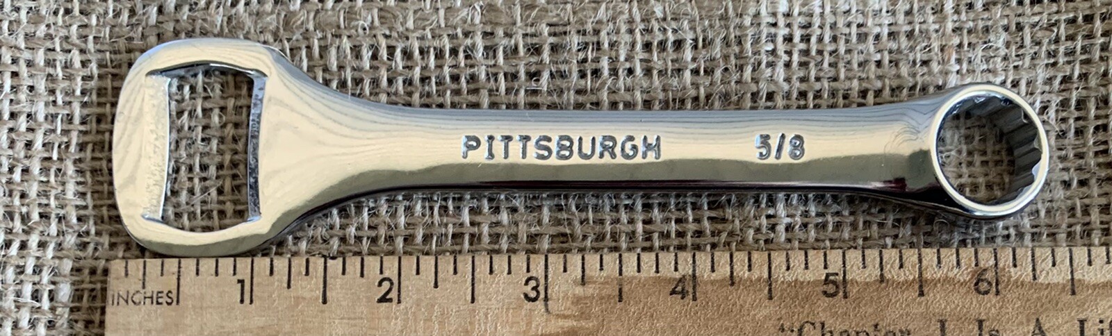 Wrench Bottle Opener Mechanic Beer Soda Caps Beverage Bar Steel 5/8 Box End Tool