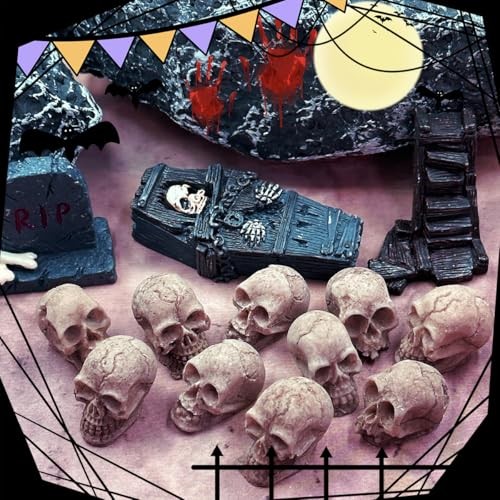 Halloween Mini Skull Figurine 20pcs Halloween Mini Skull Heads 4skull