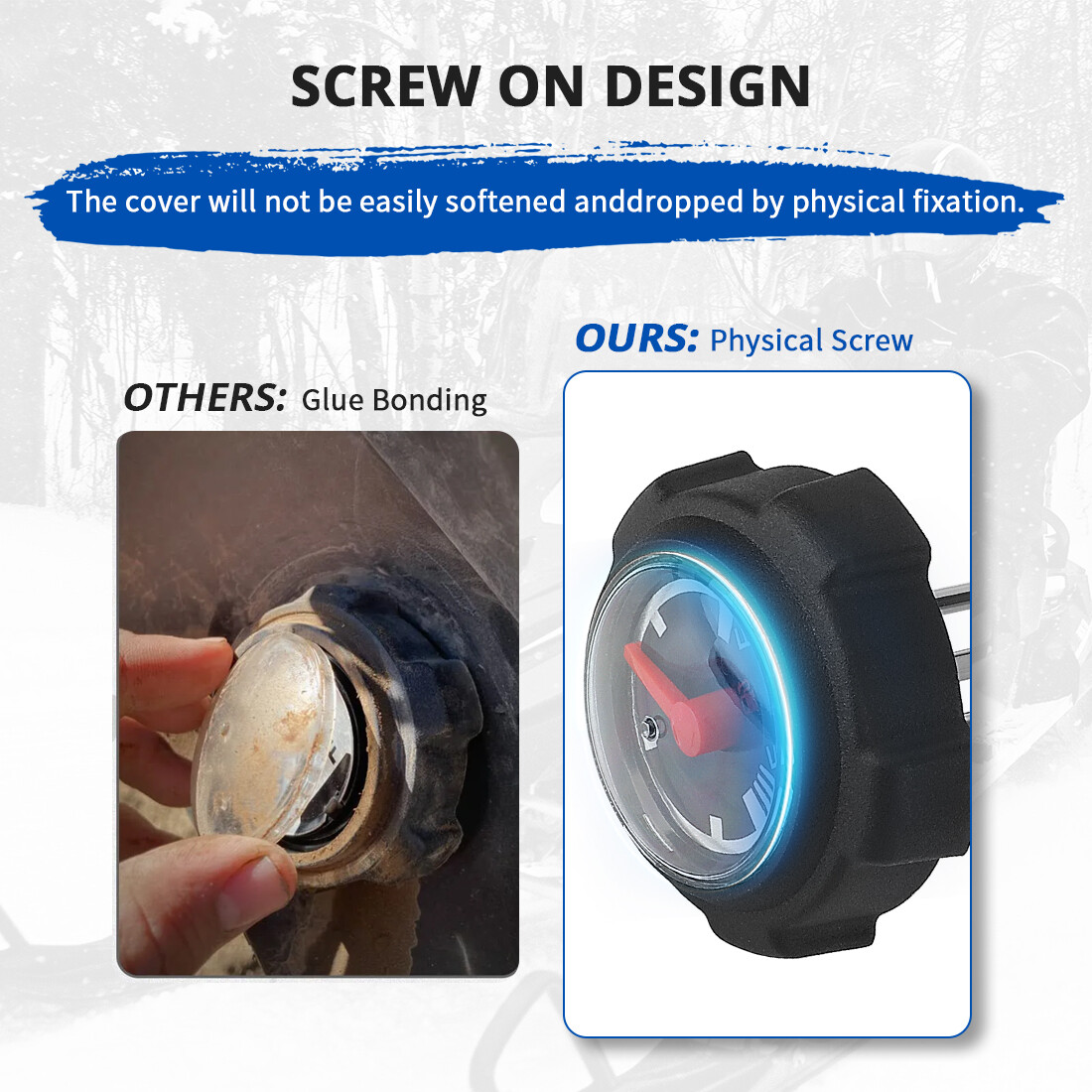 Fuel Gauge Gas Cap 0670-658 for Arctic Cat Snowmobile Panther Jag Powder Special