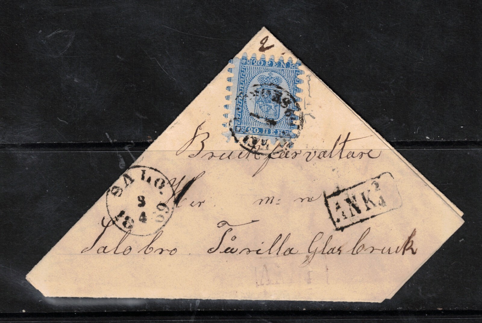 Finland #9 (Facit #8C3 Michel #8) Very Fine Used With All Teeth Intact On Letter