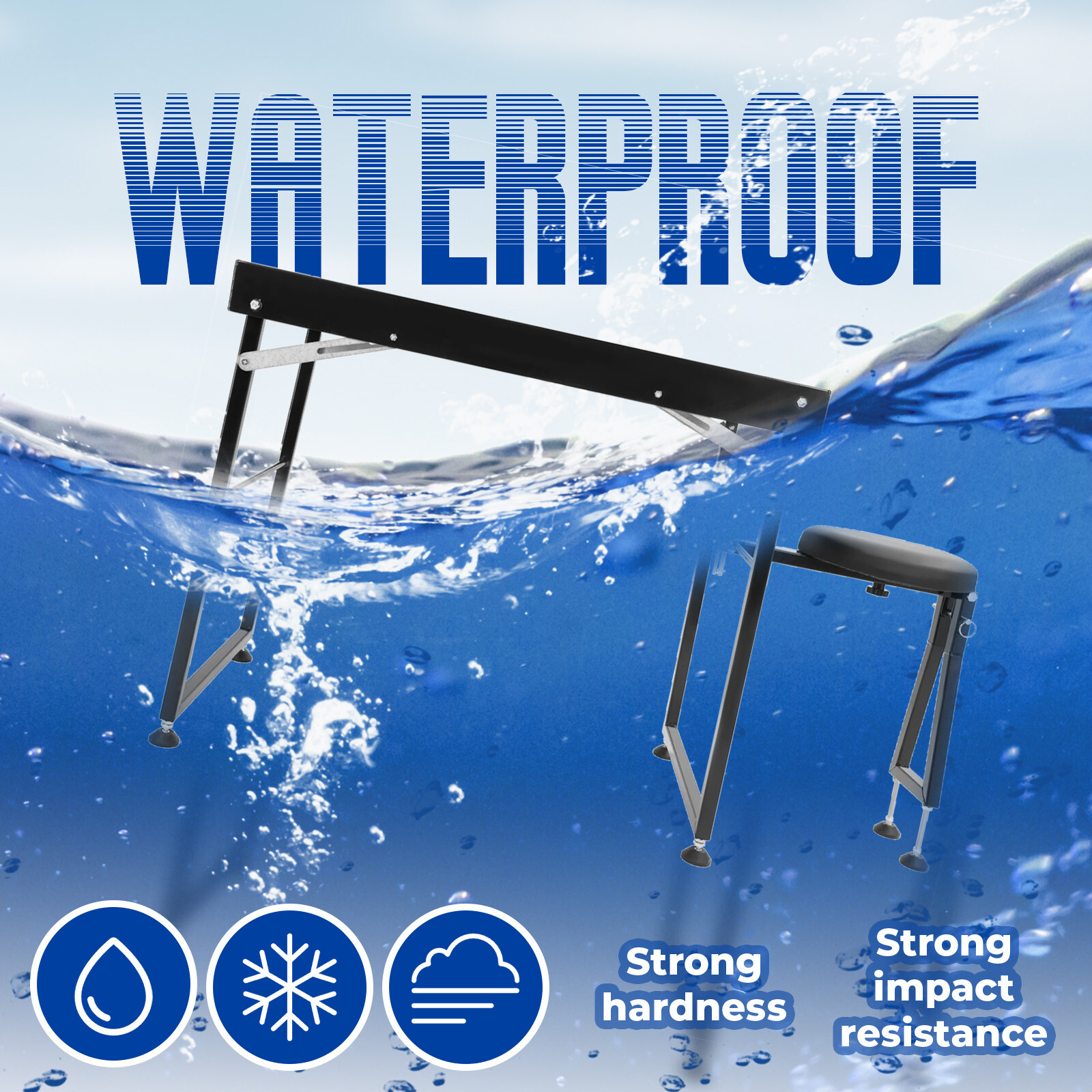 Outdoor Long Range Adjustable Shooting Table Portable Heavy Duty w/ Padded Seat