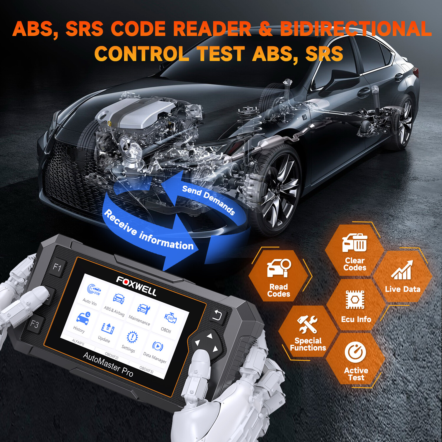 FOXWELL NT650 PRO Automotive Bi-directional OBD2 Scanner Diagnostic Scan Tool