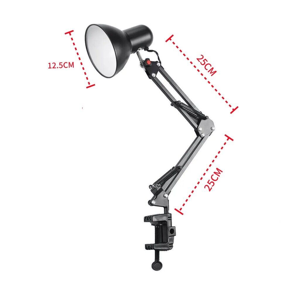 Lamp Desk Architect Arm Swing Adjustable Light Table Clamp Black Metal USA Plug
