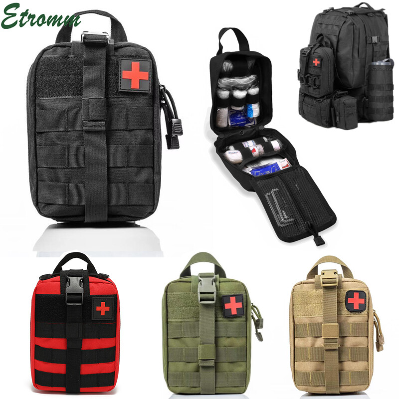 2 PCS Tactical First Aid Kit Medical Molle Rip Away EMT IFAK Survival Pouch Bag