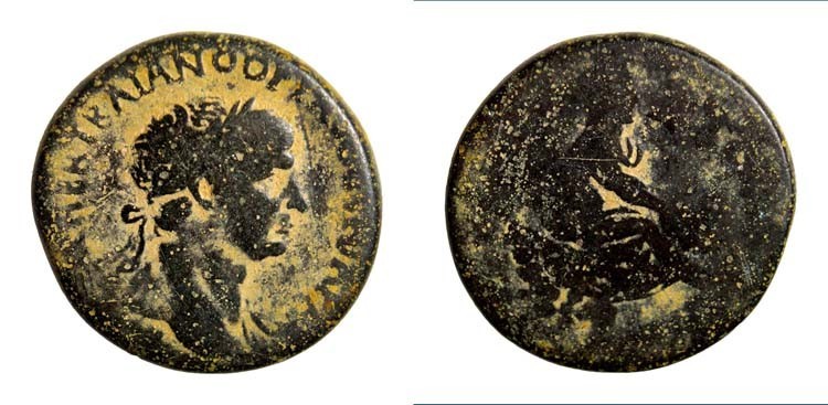 Akko-Ptolemais AE23 Trajan Tyche River God 98–117 AD Authentic Judaean City Coin