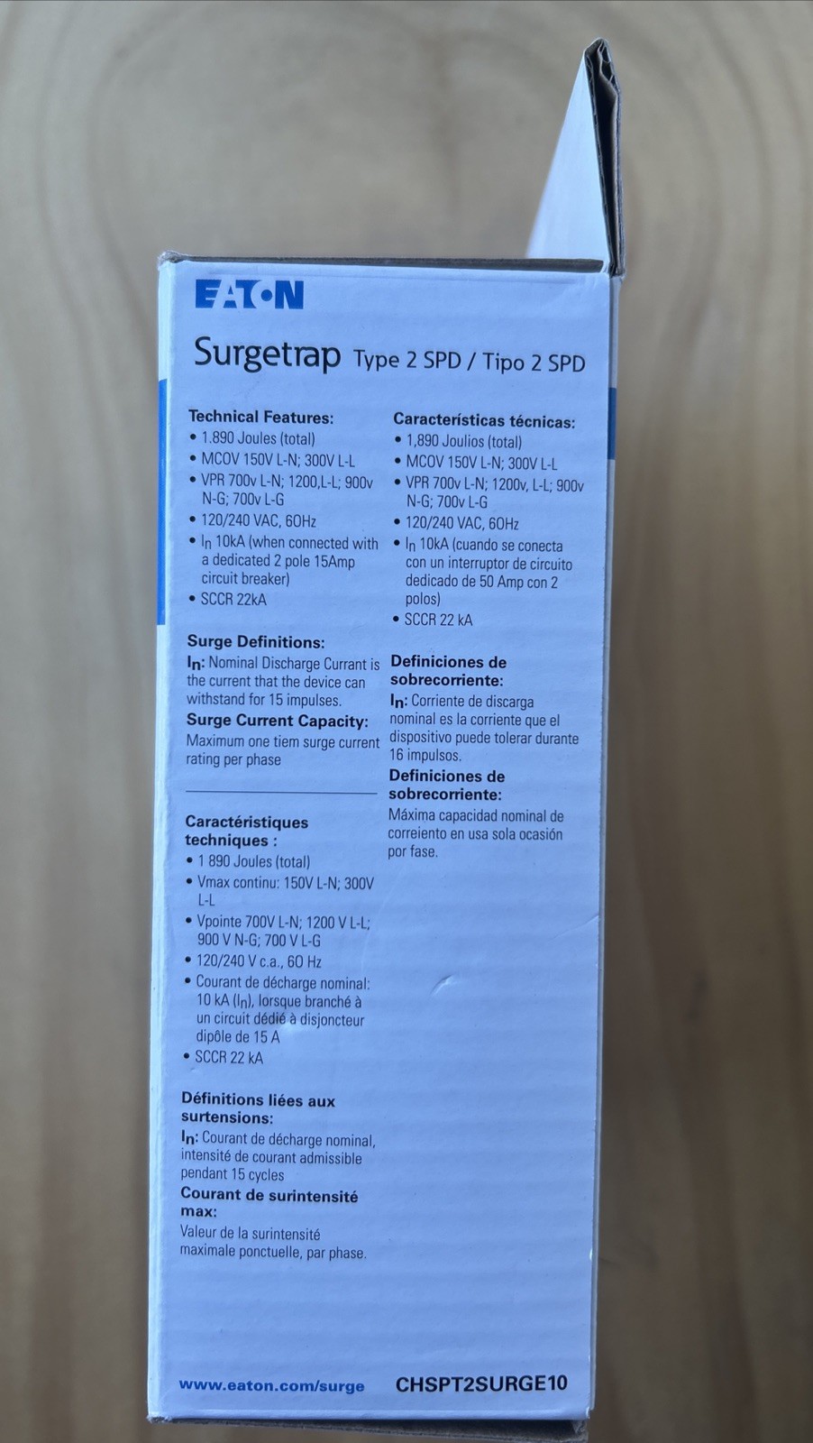 Eaton CHSPT2SURGE10 Complete Home Surge Protection - 60,000 AMPS - New ⚡️