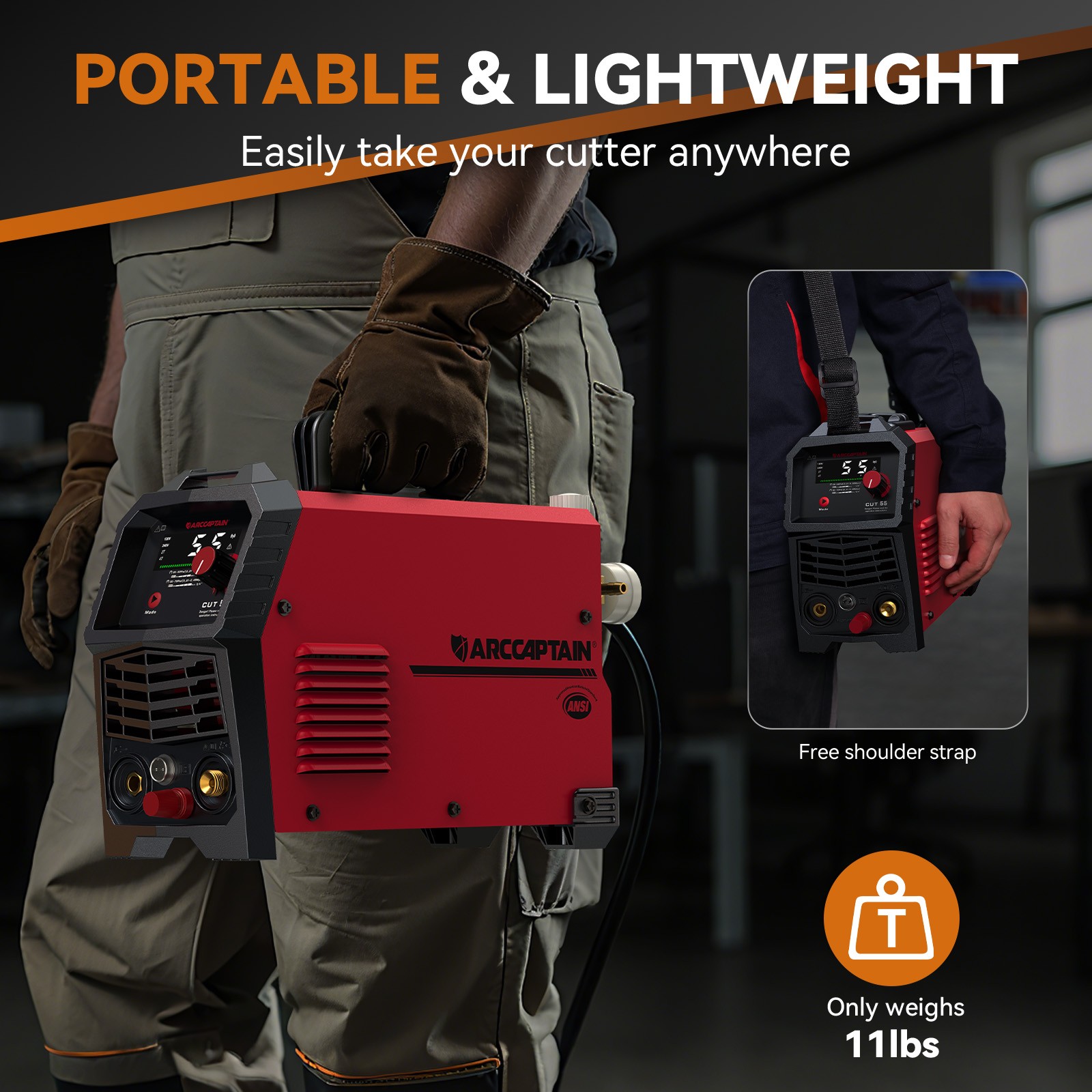 ARCCAPTAIN 55A Plasma Cutter Large LED Display Non-Touch Pilot Plasma Cutter