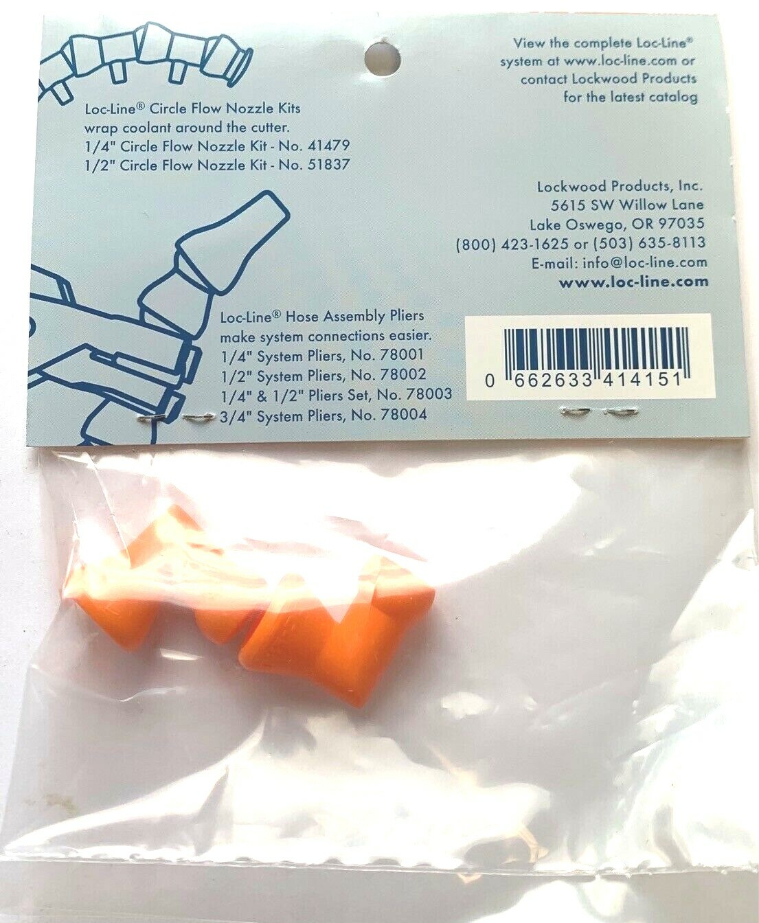 LOC LINE #41415 1/4" ELBOW FITTING 2PC PACK FOR COOLANT HOSE