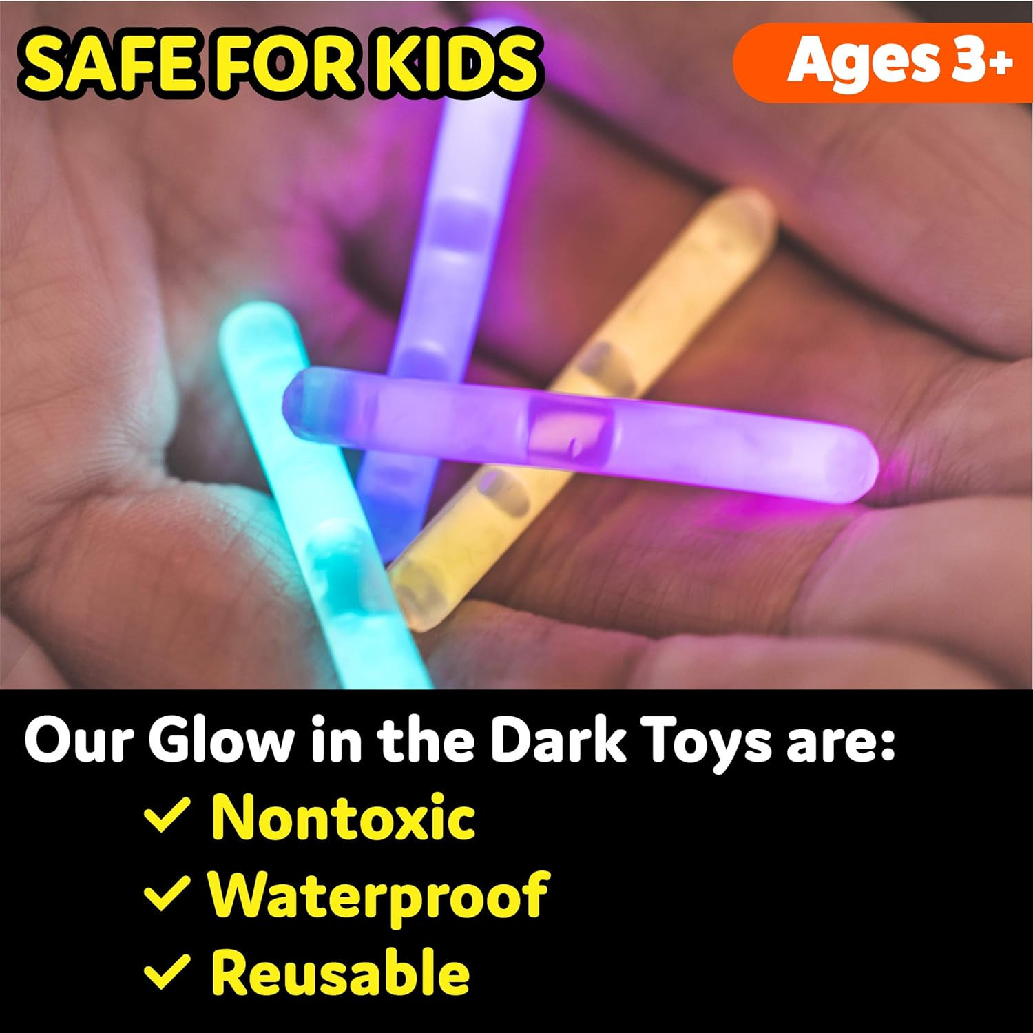 Mini Glow Sticks 200 Pack Glow-In-The-Dark Small, for Easter Eggs, 5 Colors, Neo