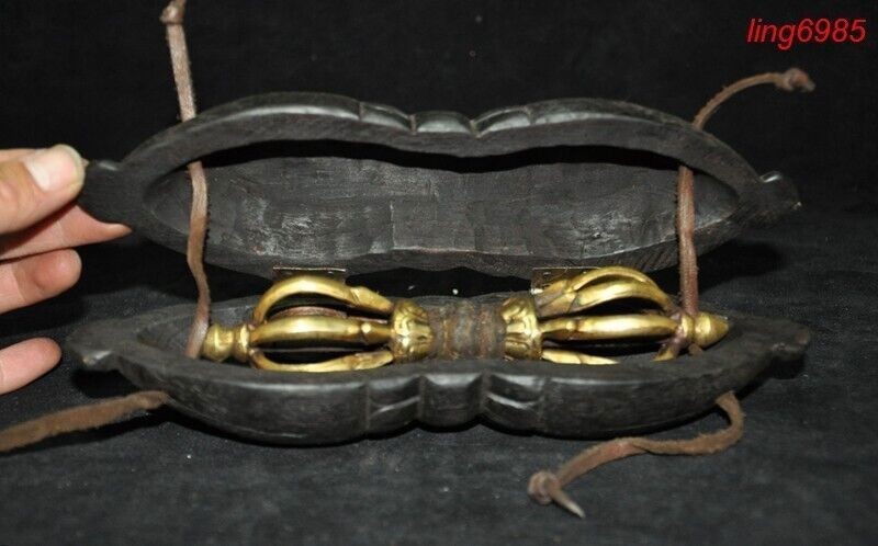 Tibet Buddhism temple bronze old wood Vajra Dorje Phurpa Exorcism Talisman a set