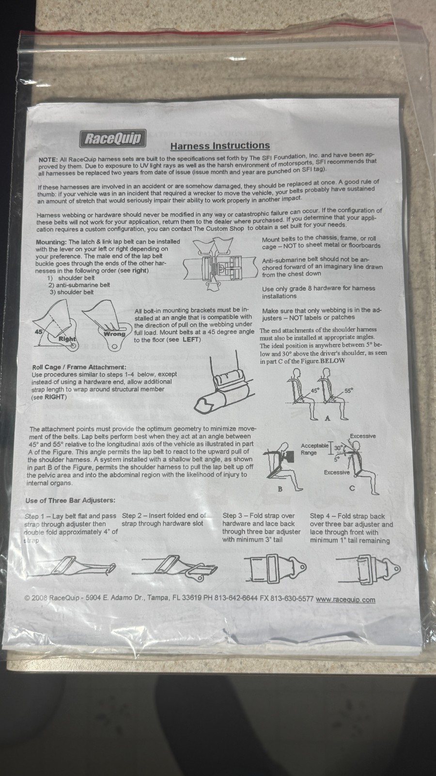 RaceQuip 711001 Racing 5 Point Harness SFI Certified Black Razor Drag Race IMCA