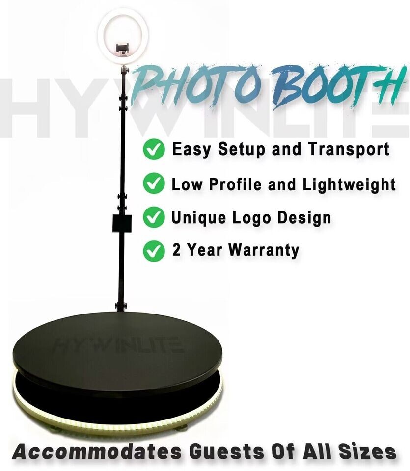 360 photo, video booth automatic, 60cm-68cm-80cm-100cm adjustable Rotating booth