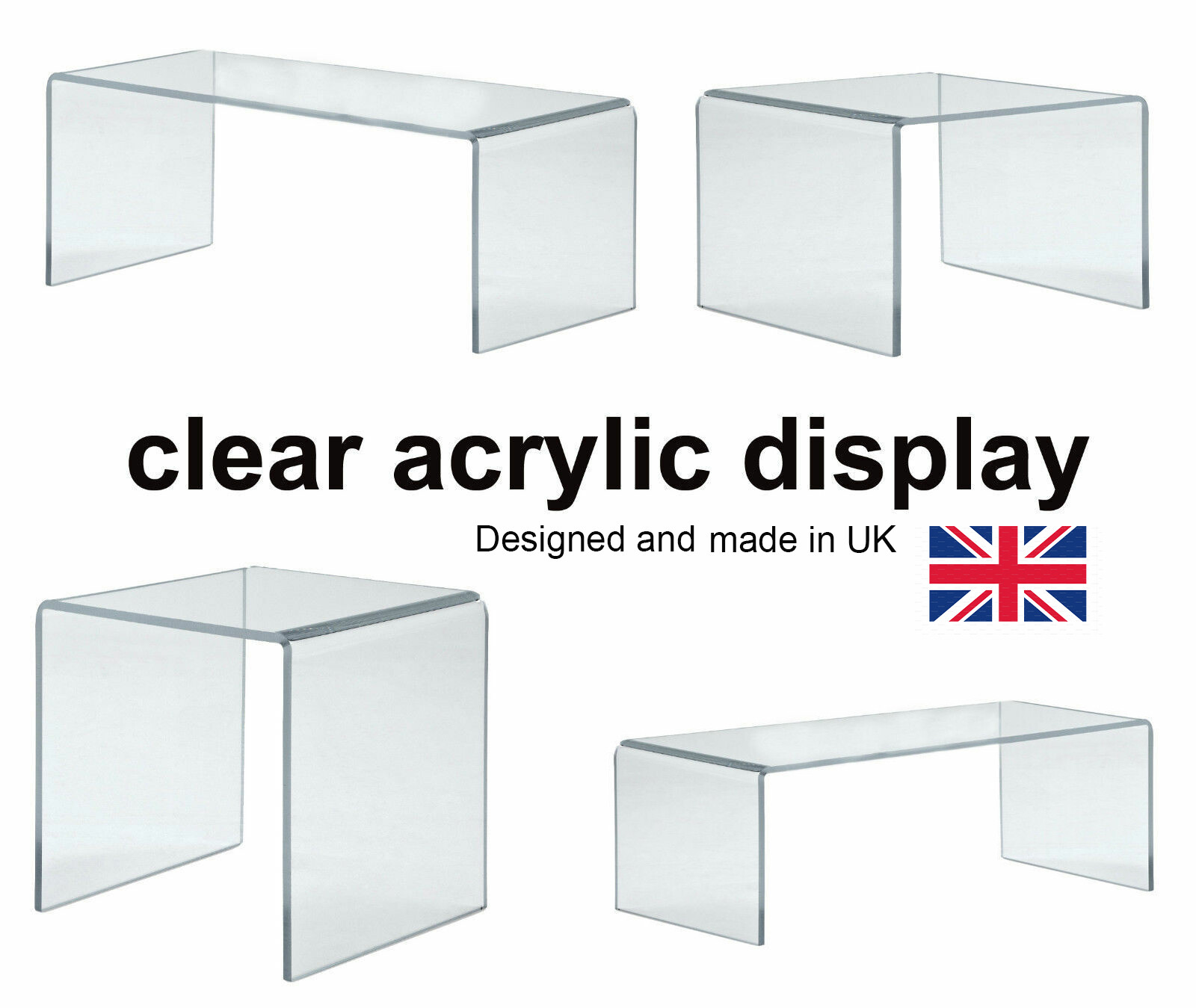 Acrylic Display Shelves Risers Plinths Stands for Collectables Items-Hoverstand