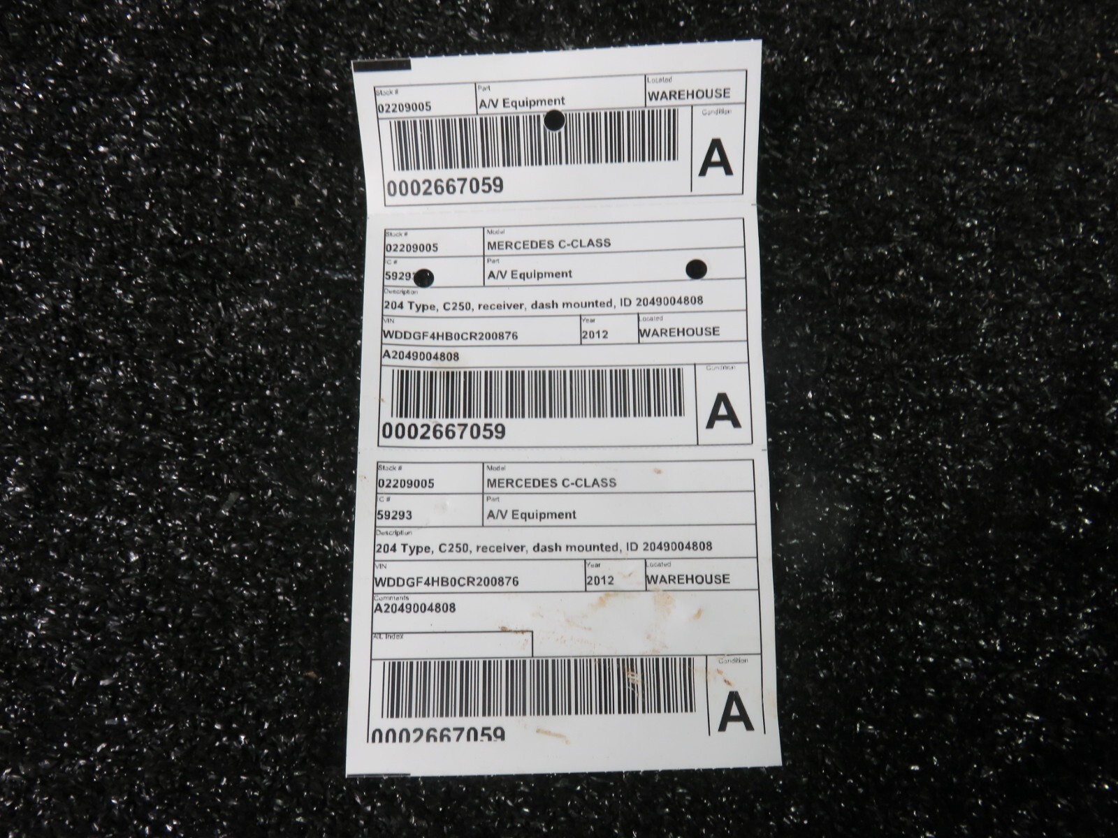 Mercedes C250 C Class Radio Cd Receiver Dash Mounted OEM 12 13 A2049006108 W204