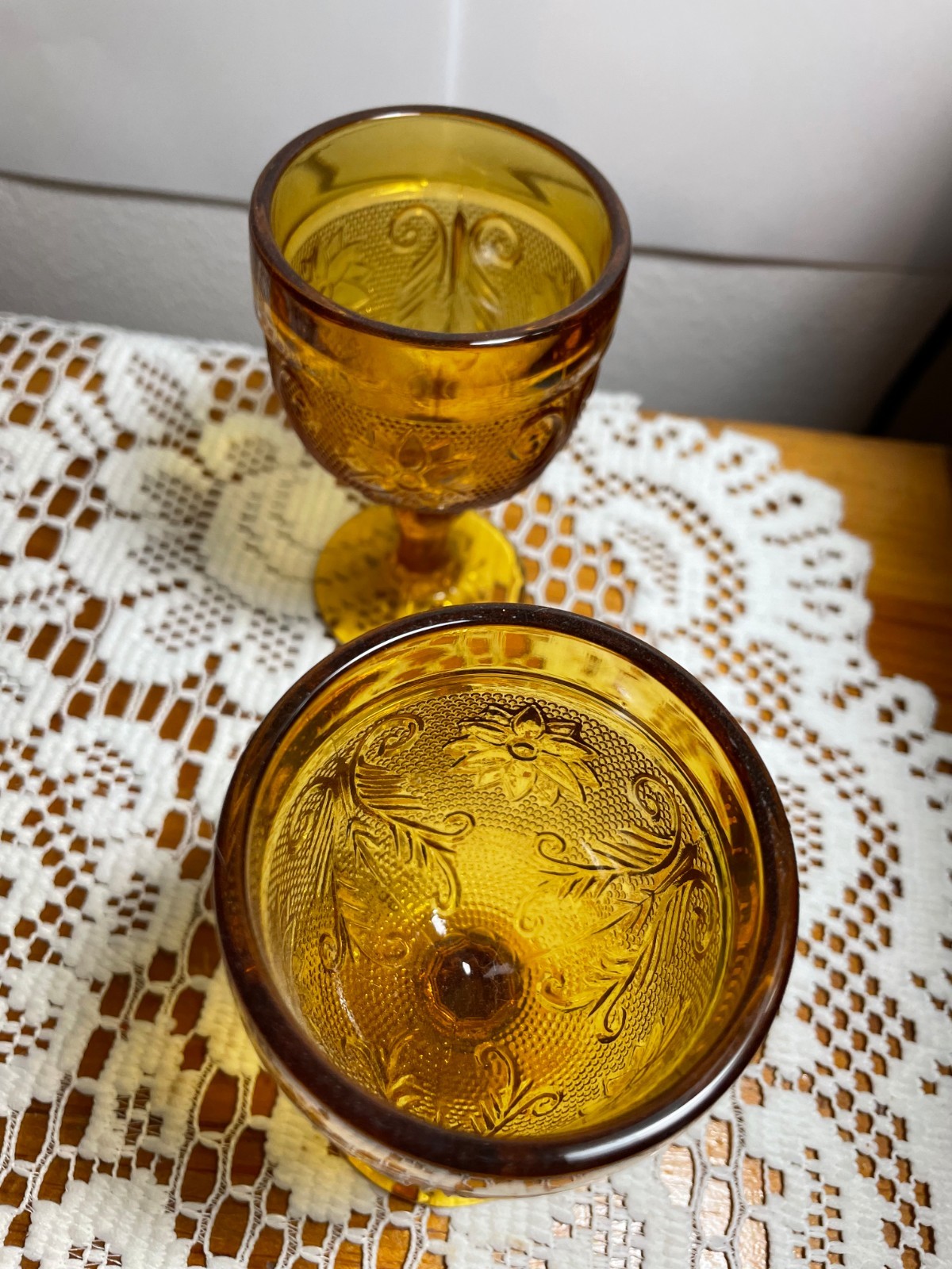 Indiana Tiara Amber Decanter & 4 Glasses