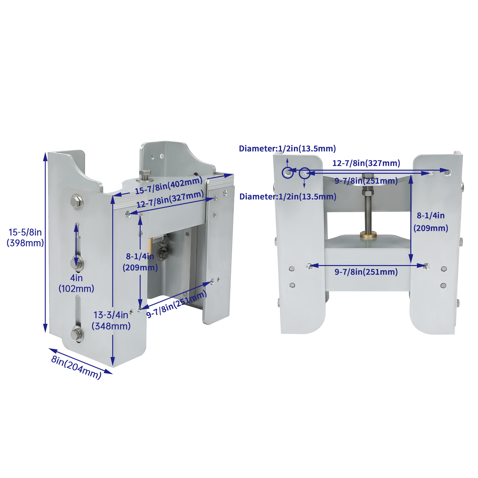 Aluminum 8'' Adjustable Outboard Boat Manual Jack Plate Motor Setback #JPL4800