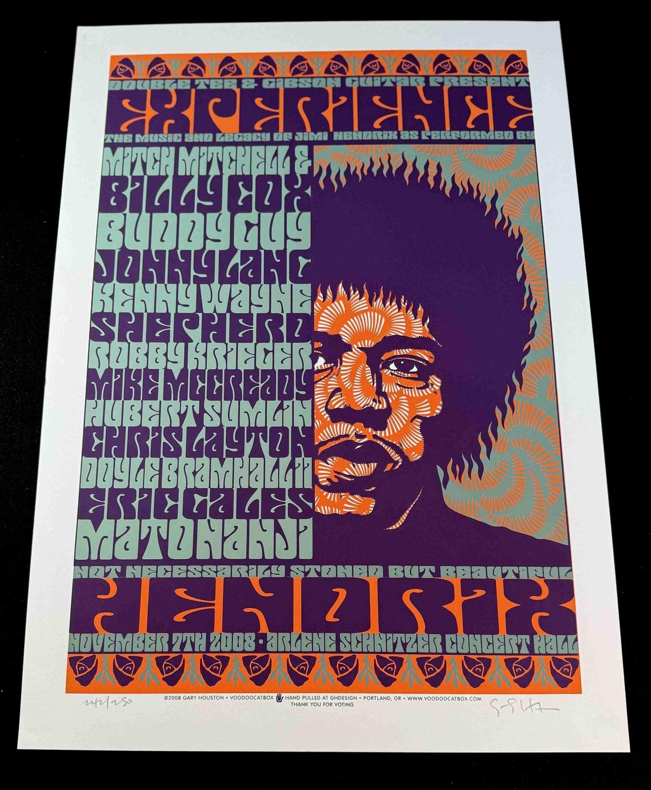 Experience Hendrix Jimi Poster Mitch Mitchell's final show Signed Gary Houston