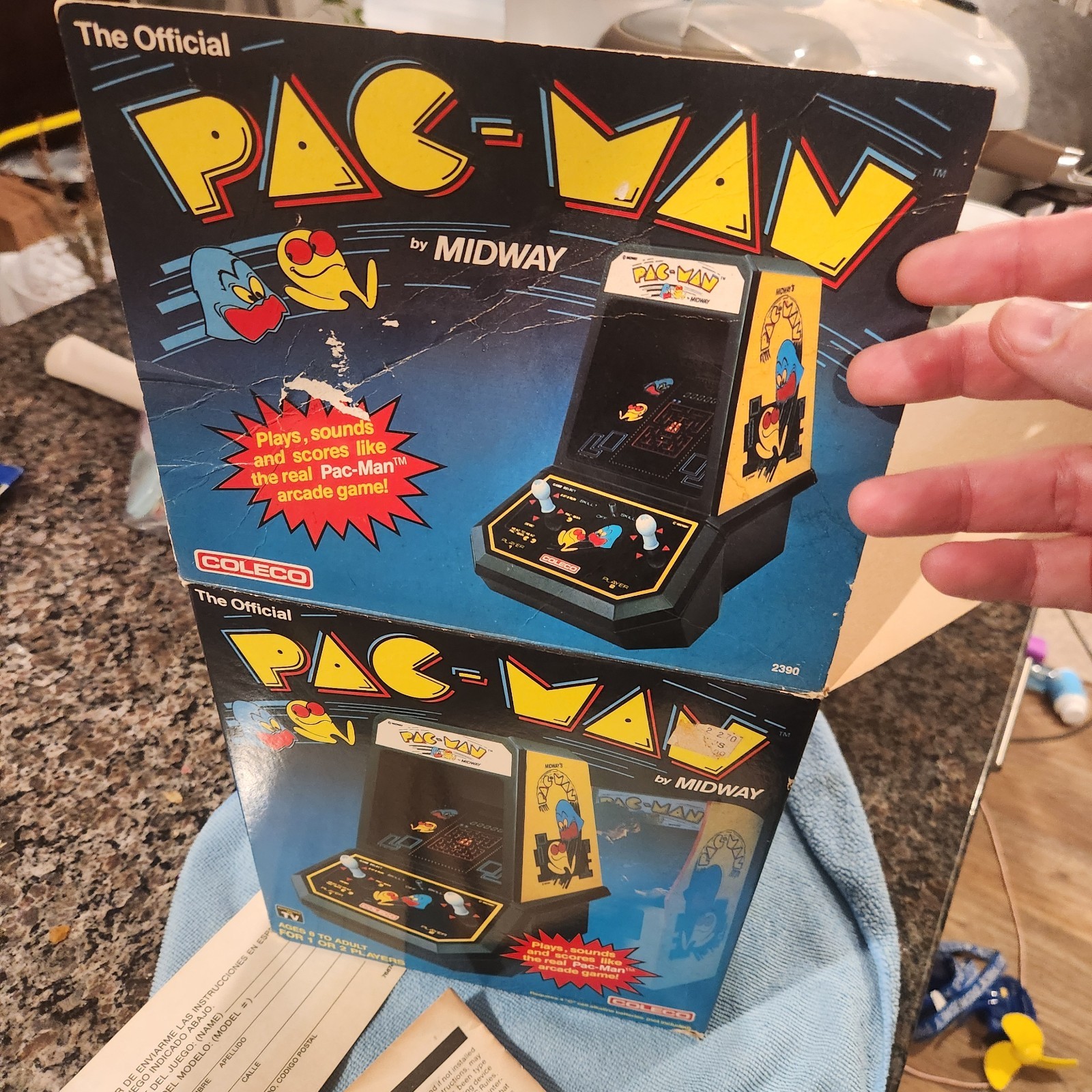 Vintage Pac-Man Mini-Arcade (Midway, Coleco) + box, manual, warranty card; Works