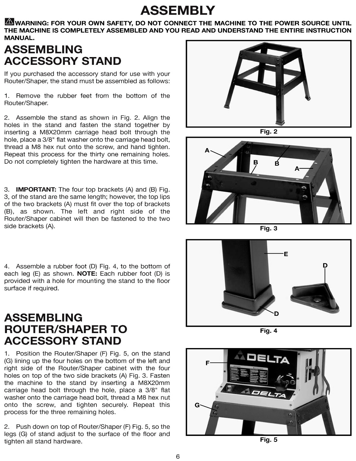 Delta Router/Shaper 43-505,43-506, 43-513 Instruct & Parts Manual #2034