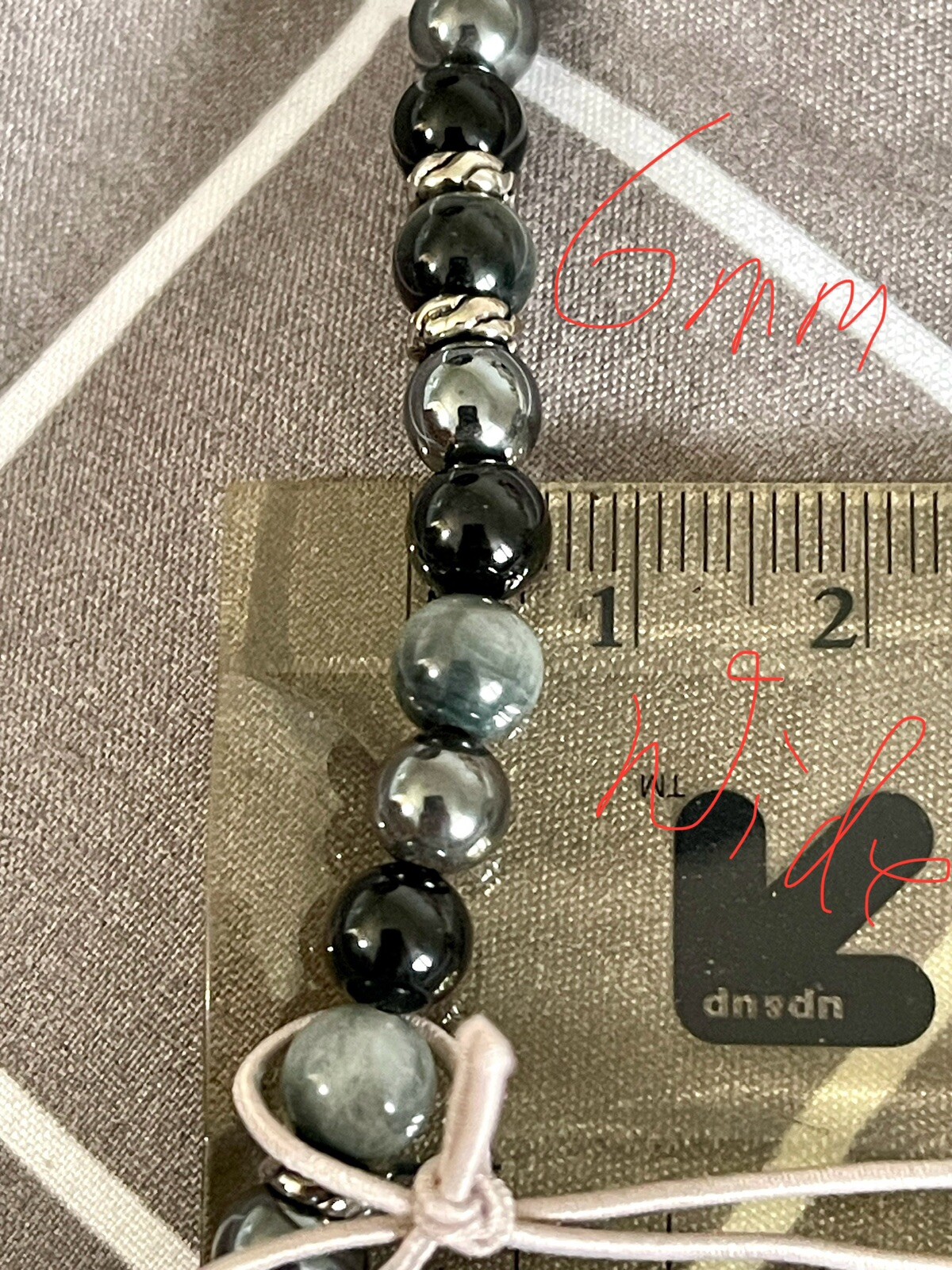 New John Hardy Men’s Sil Bracelet W/ 6mm Black Onyx, Eagle Eye & Hematite Beads