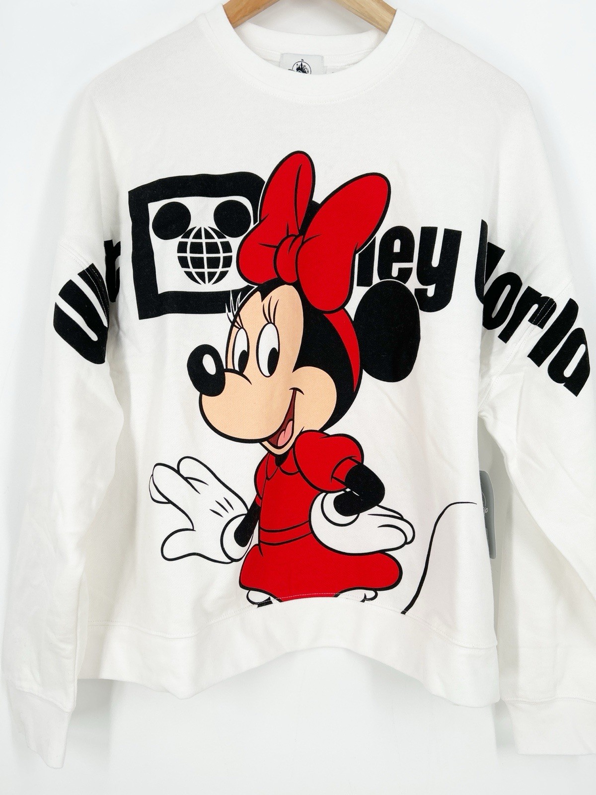 Walt Disney World Minnie Mouse White Crewneck Sweatshirt Red 2 Sided Sz 3X NWT