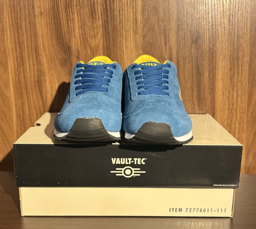 US 10 Fallout Vault Tec 111 Sneakers Bethesda Blue Suede NIB NEW IN BOX