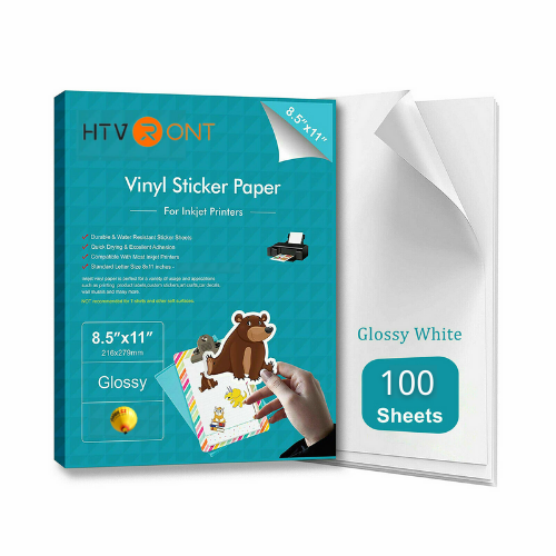 Glossy White Printable Vinyl Sticker Paper for Inkjet Laser Waterproof US STOCK!