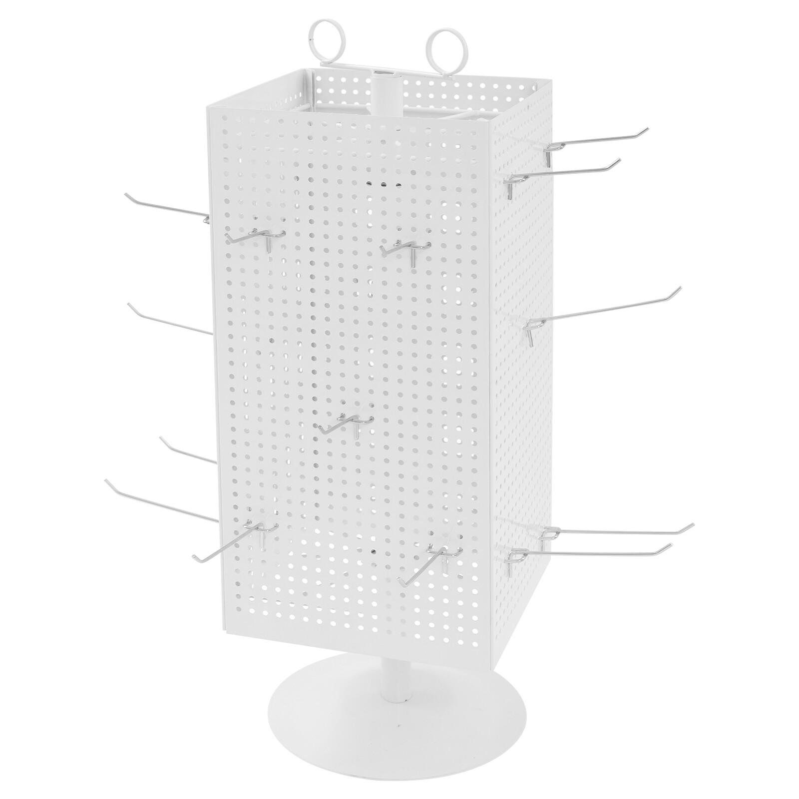 Retail Iron Counter Spinner & Rotating Pegboard Display Stand W/ 20* Hooks