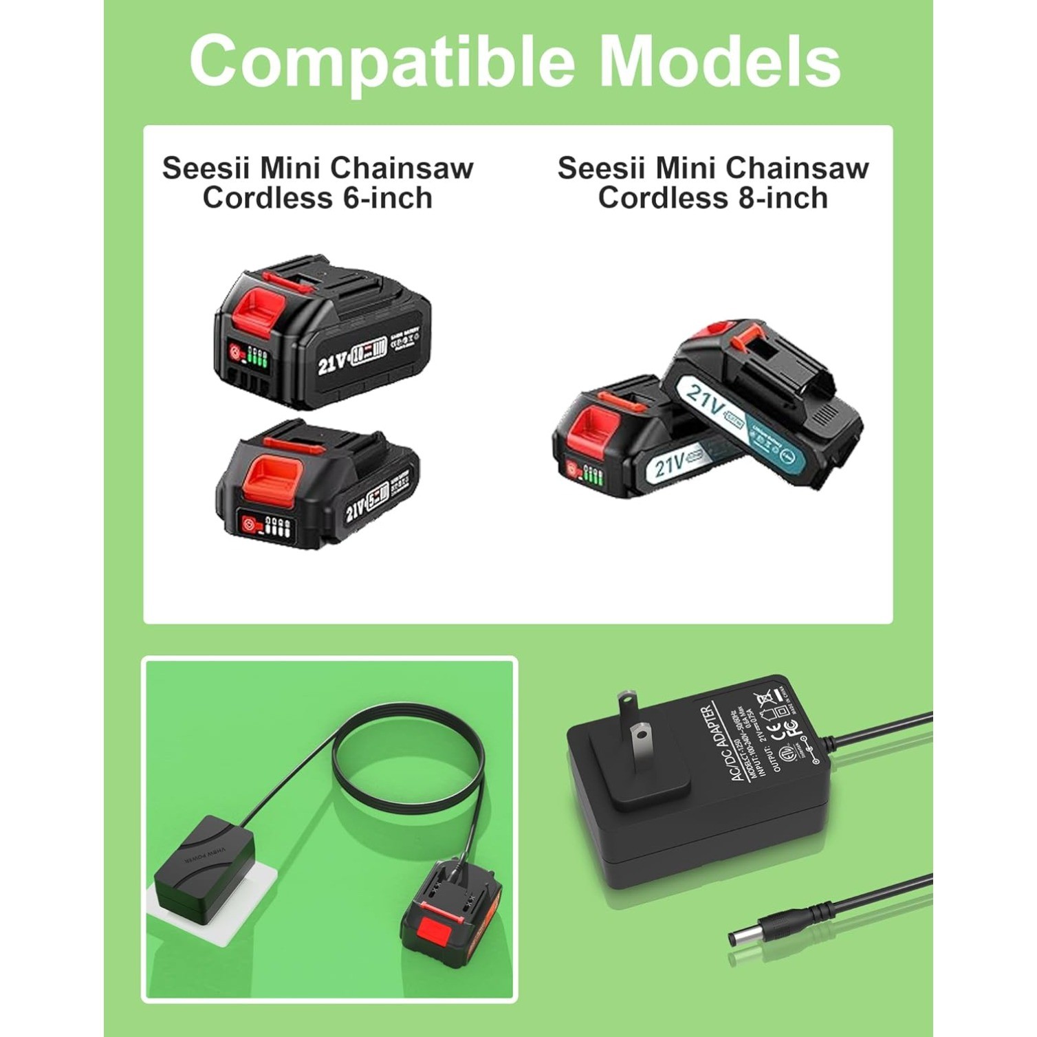 21V Charger for Jujubean, SEYVUM, DINSHARE, Eiruaw, Peektook, Licorne, O-Conn