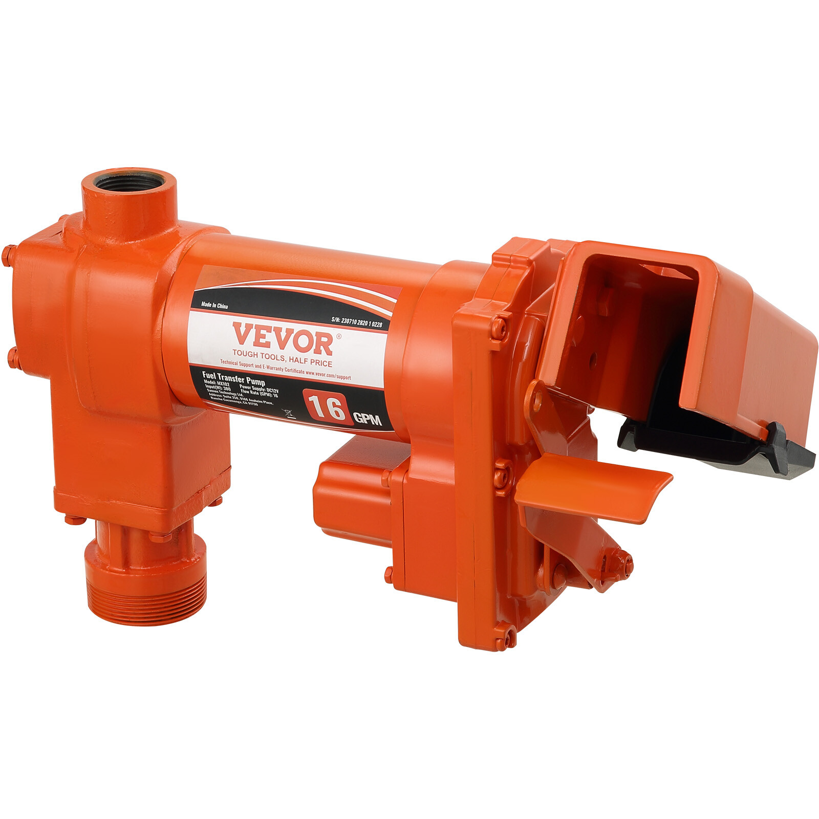 VEVOR Fuel Transfer Pump Gasoline Pump 16GPM 12V with Hose & Nozzle for Diesel