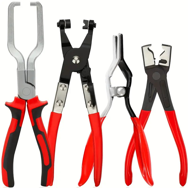 4pcs Hose Clamp Pliers Set Fuel Oil Pipe Removal Tool Car Repair