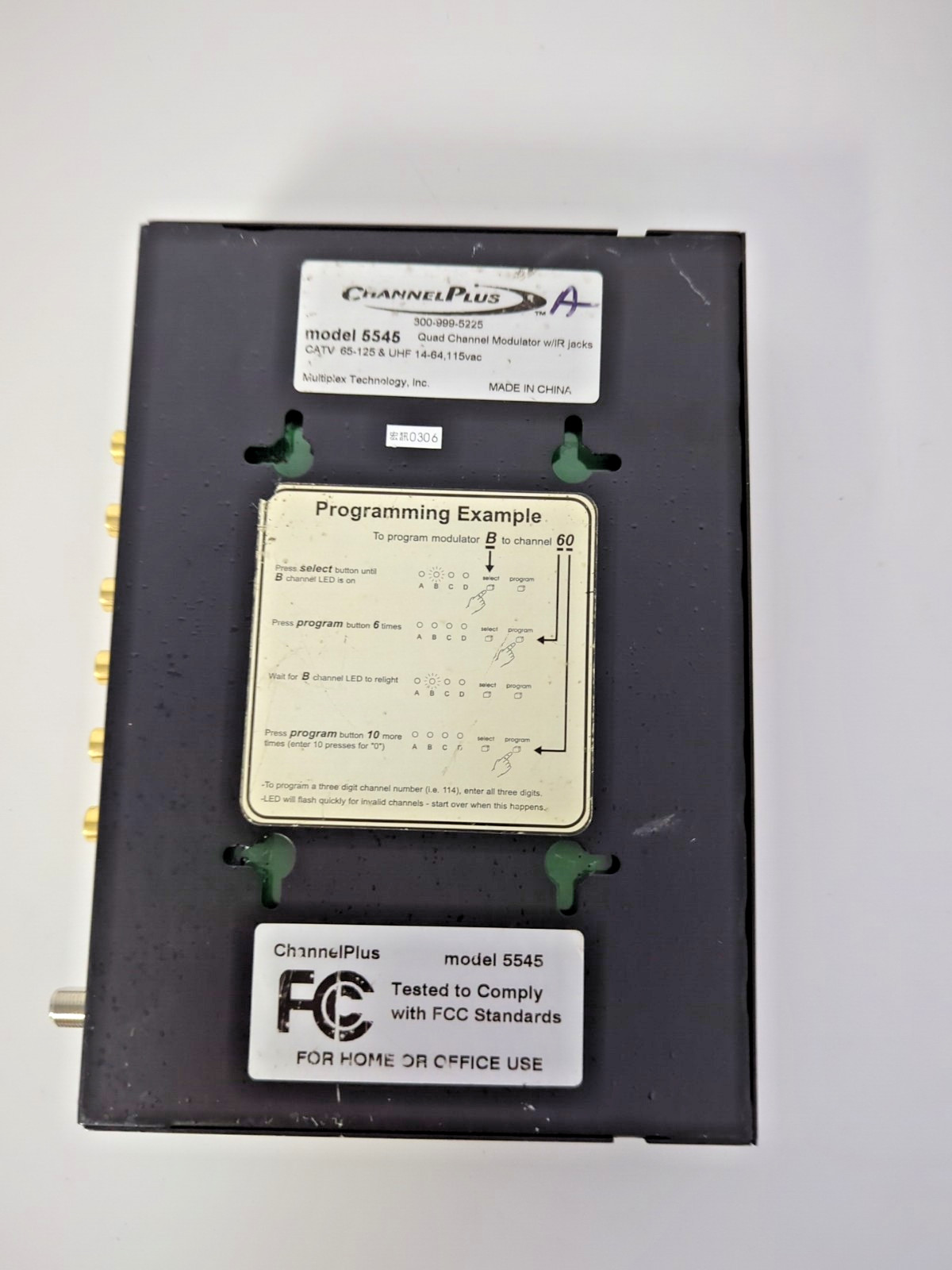 CHANNEL PLUS MODEL 5545 QUAD DIGITAL MODULATOR WITH IR OUTPUT