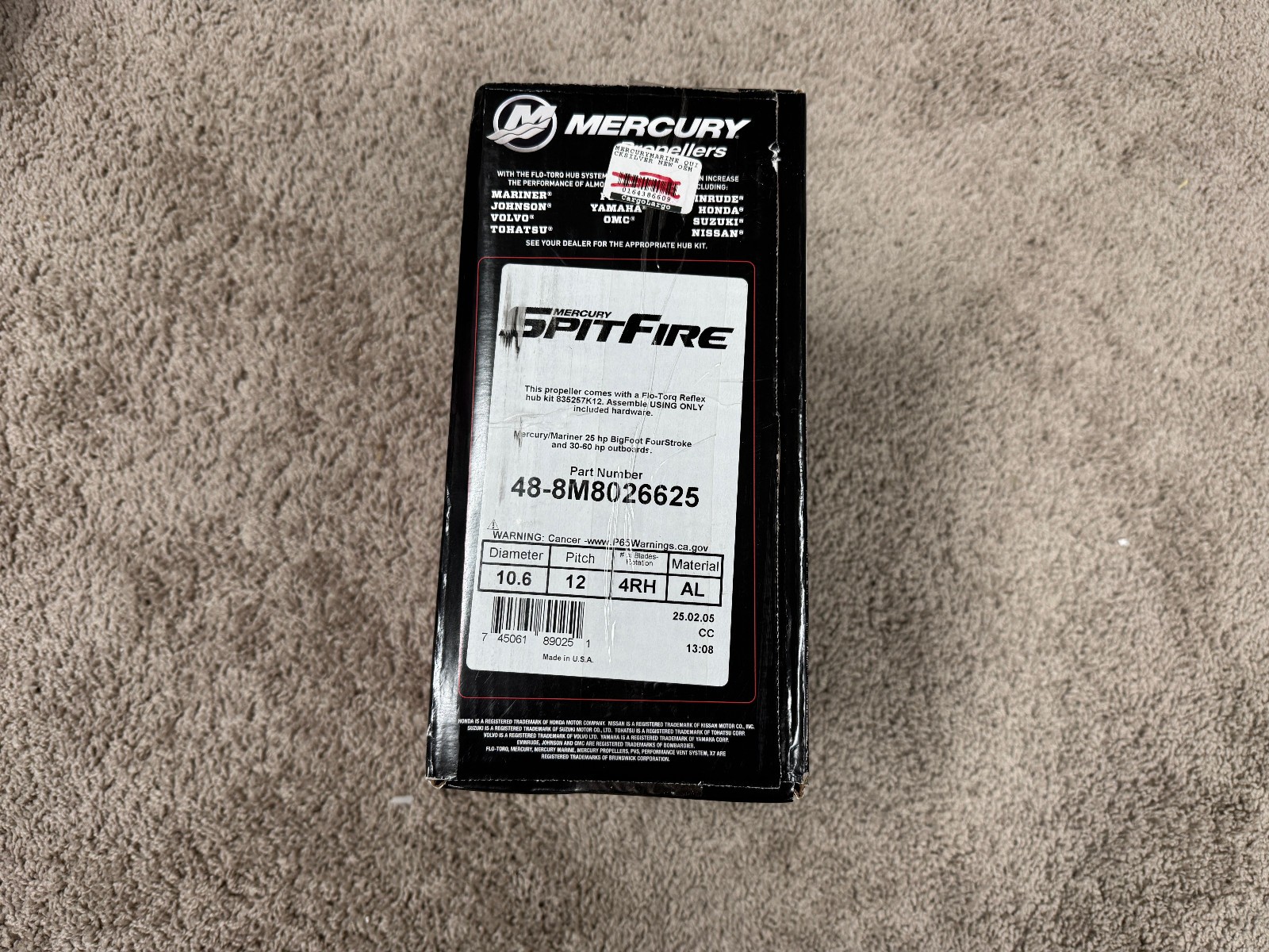 Mercury SpitFire Propeller 12" Pitch 10.6 x 12" - 48-8M8026625
