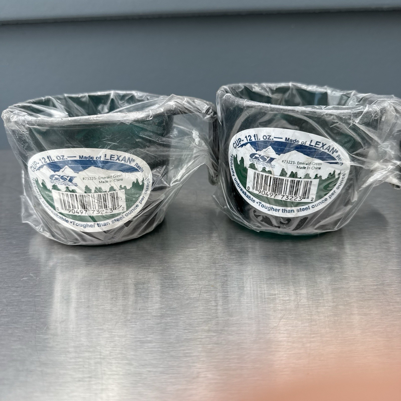 Vintage Deadstock LL Bean x Lexan Camping Dish Set NOS Green Plate Cup Utensils