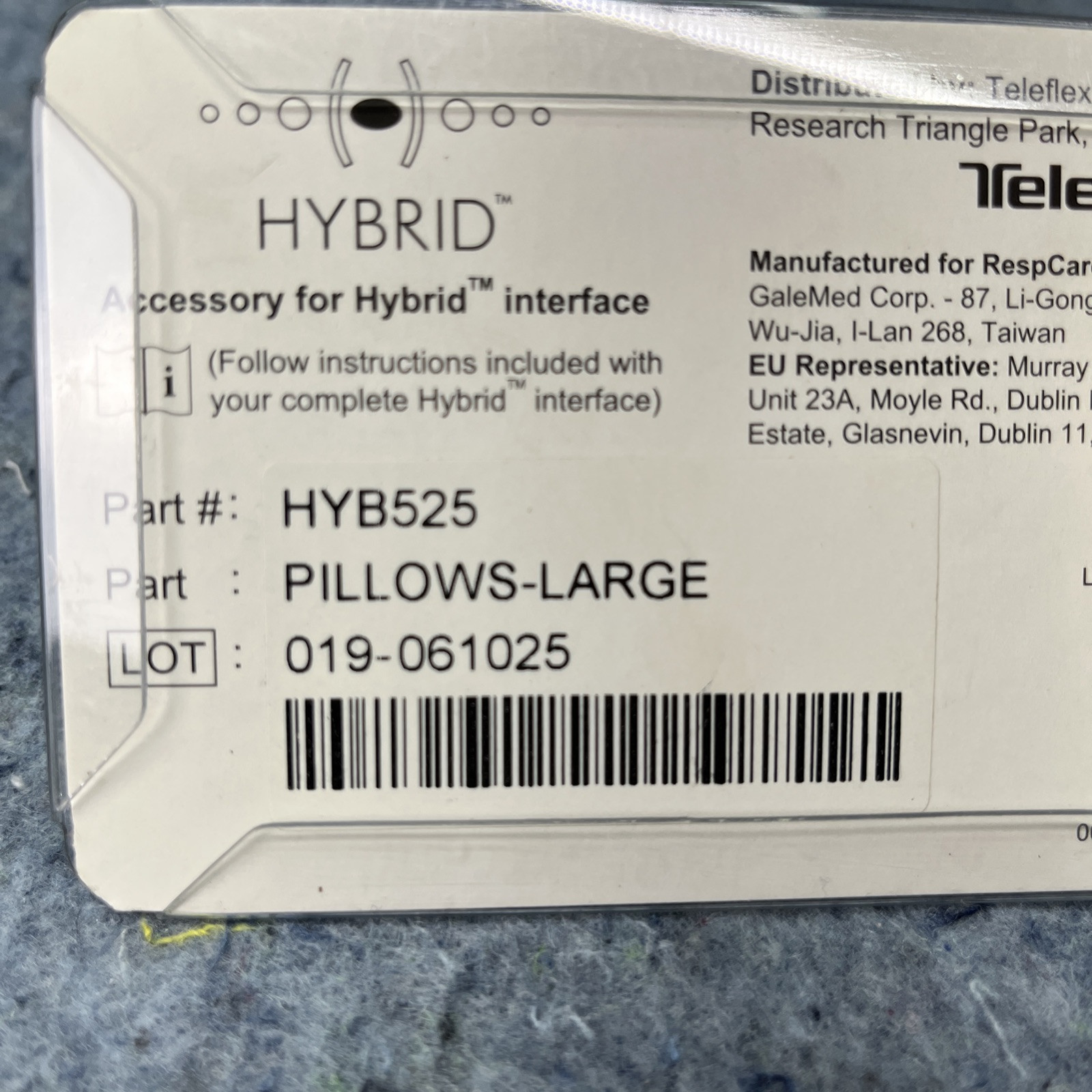 4-PACK Teleflex Hybrid CPAP Mask Pillow LARGE HYB525