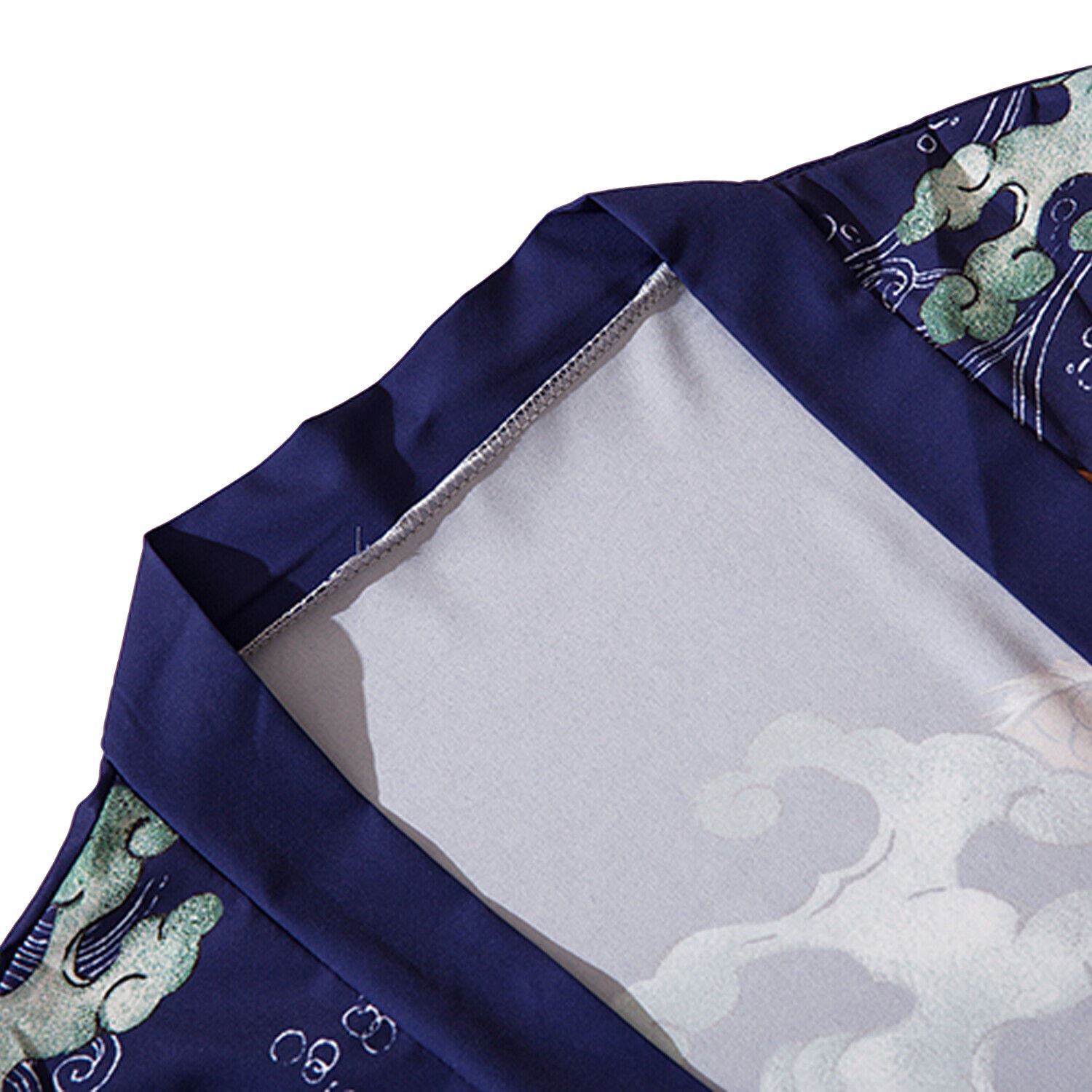 Niepce Men's Flying Dragon in The Clouds Graphic Japanese Kimono Cardigan