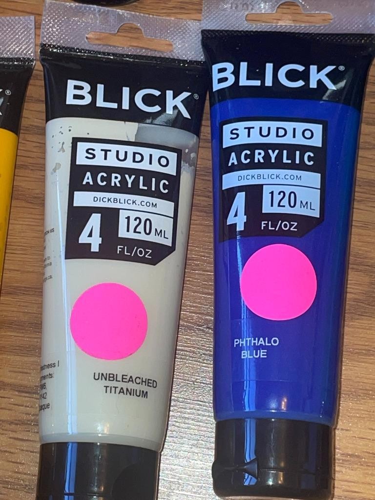 Lot of 11 BLICK Studio Acrylic Paint 4 oz each Different Colors Brand NEW