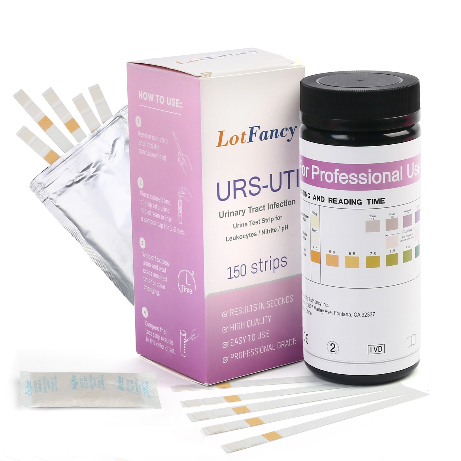 150x UTI Test Strips 3-in-1 Urinary Tract Infection Leukocytes Nitrite PH Test