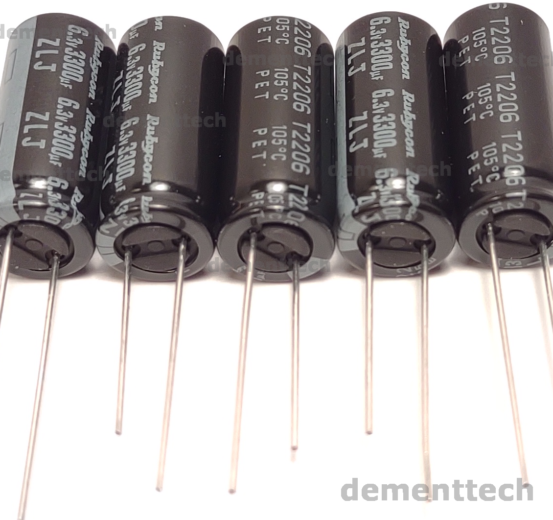 5x Rubycon ZLJ 3300uF 6.3v Low-ESR motherboard Capacitors caps 105C 10mm 10x25