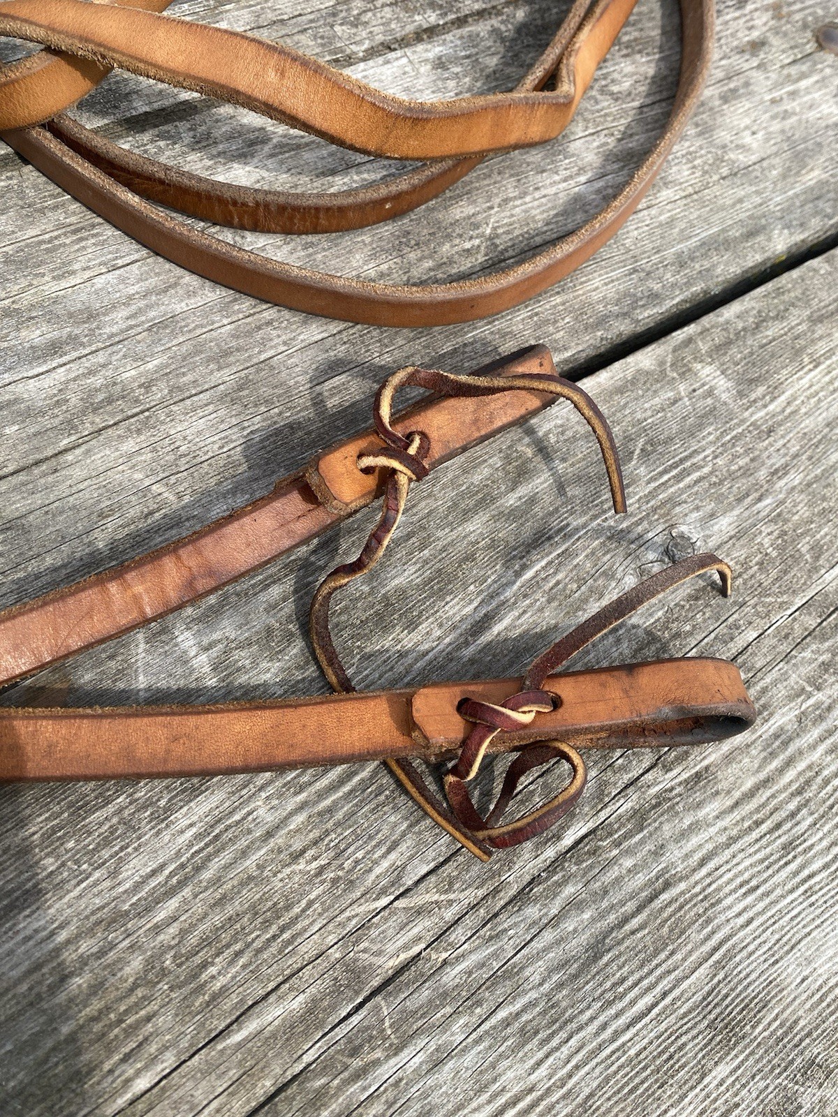 Used Amish made 5/8" X 8 1/2 ft harness leather Western split reins