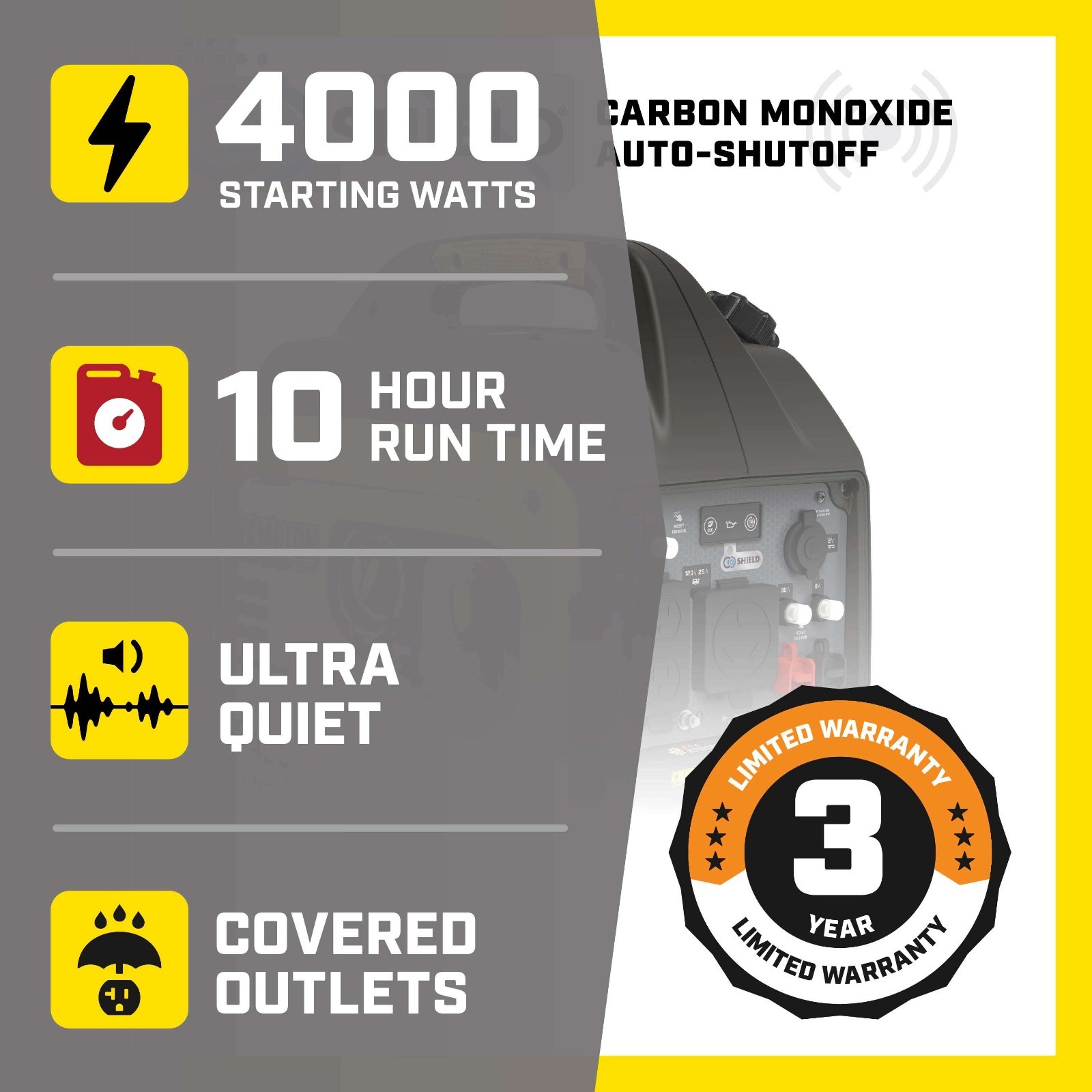 100809 - Champion 4000W Inverter with CO Shield® - NEW