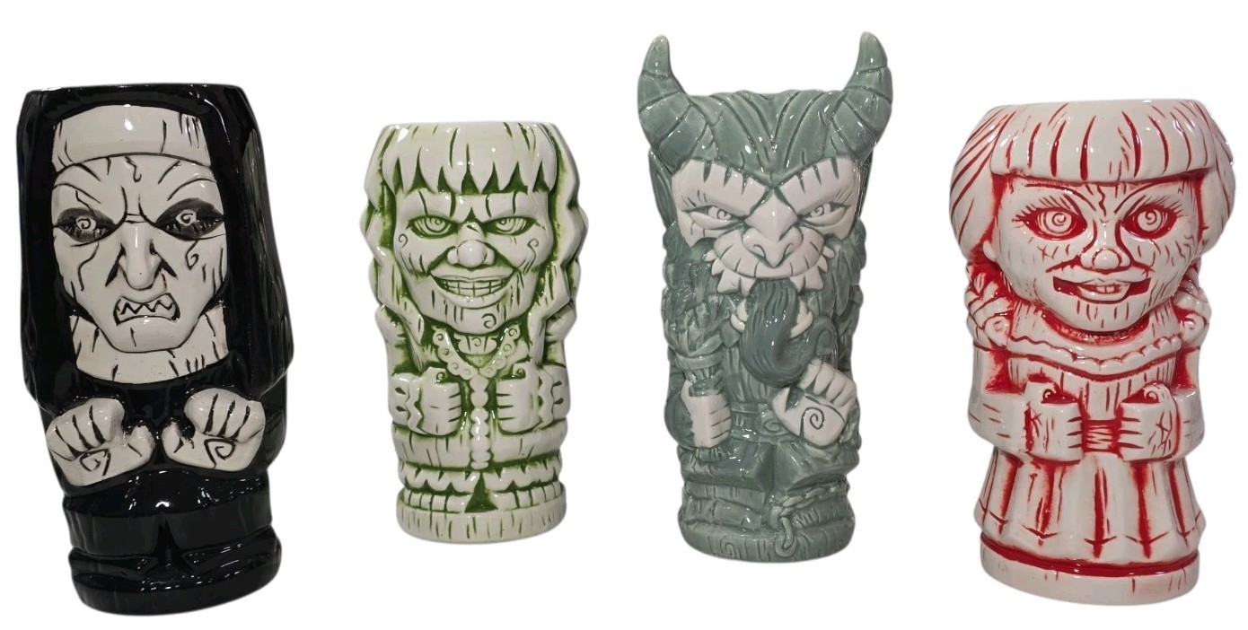 Geeki Tikis Krampus Annabelle The Nun Exorsist Horror Ceramic 18oz Mug Lot Of 4