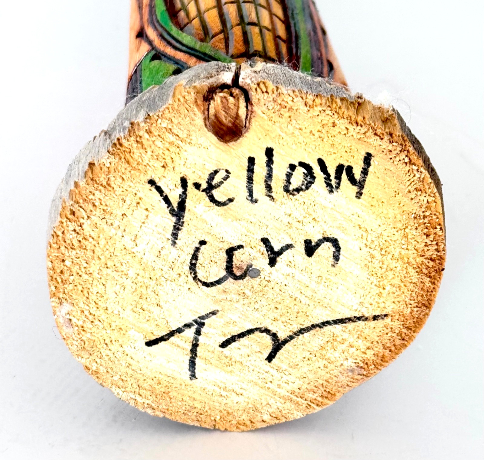 Hopi Kachina Native American Yellow Corn Maiden Signed Carved Cottonwood 14" + T