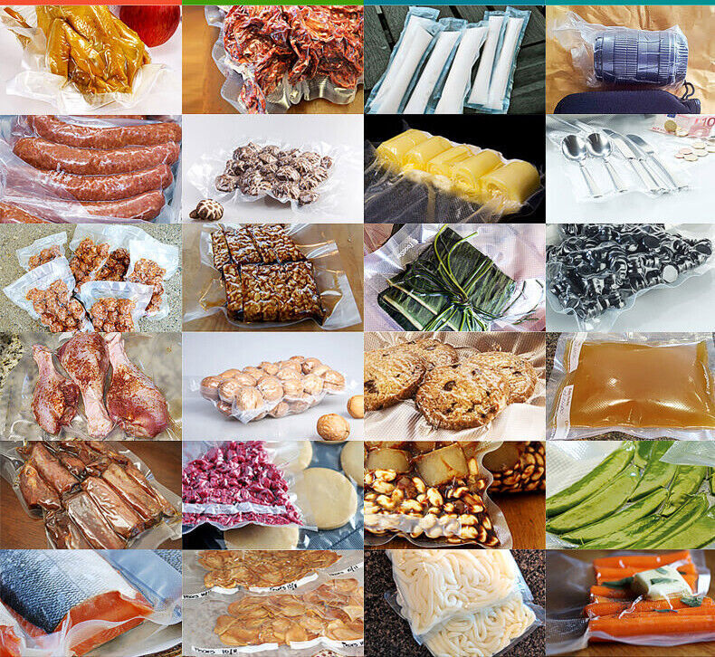 1/2/4 Rolls 8"x50 11"x50 Rolls Vacuum Sealer Bags Food Saver Embossed Bag 4 Mil