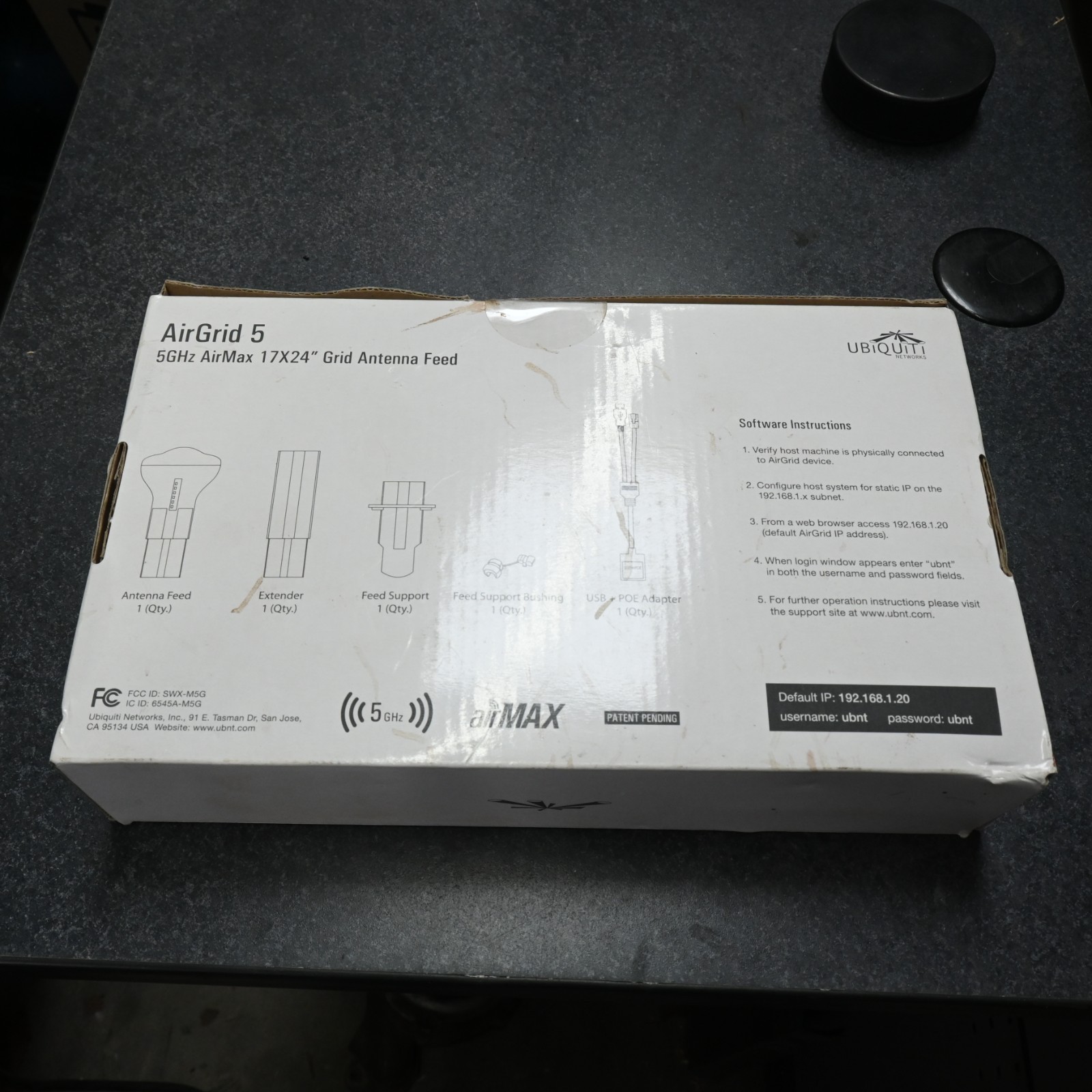 Ubiquiti AirGrid 5 5GHz AirMax 17x24" Grid Antenna Feed Open Box